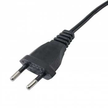 Akyga AK-OT-05A virtajohto avoimella päällä CEE 7/16 (euro-pistoke), kupari 2 x 0,75 mm², 1,5 m, musta