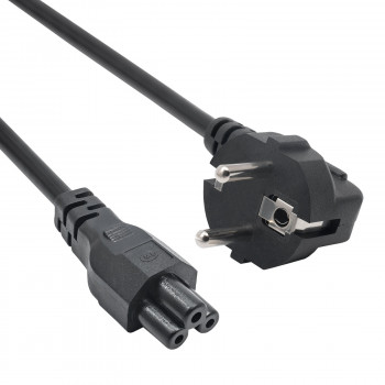 Akyga AK-NB-08C kannettavan tietokoneen virtajohto CEE 7/7 - IEC C5, 3x 0,75 mm² kupari, 1 m, musta