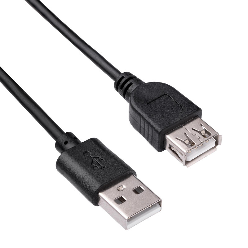 Akyga AK-USB-07 USB 2.0 -jatkokaapeli USB-A uros - naaras, 1,8 m, musta