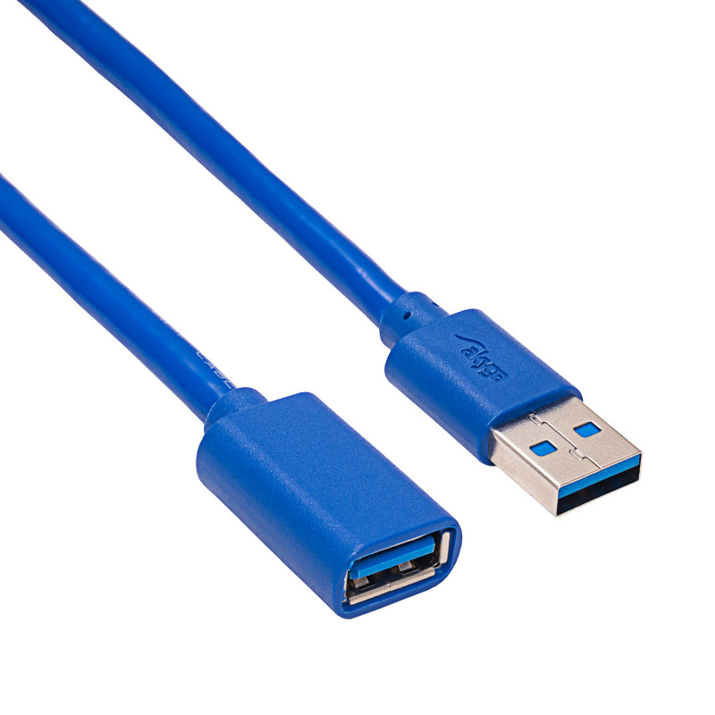Akyga AK-USB-10 USB 3.0 -jatkokaapeli USB-A uros - naaras, 1,8 m, musta
