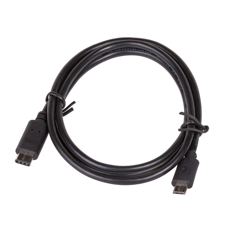 Akyga AK-USB-16 USB 2.0 -kaapeli Micro USB-B (M) - USB-C (M), 1 m, musta