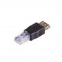 Akyga AK-AD-27 USB-A (F) - RJ45 (M) -adapteri, musta