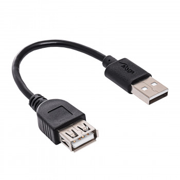 Akyga AK-USB-23 USB 2.0 -jatkokaapeli USB-A (M) - USB-A (F), 15 cm, musta