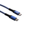 Akyga AK-USB-36 punottu USB-C - USB-C -kaapeli, USB 2.0, 100 W, 0,5 m, sininen