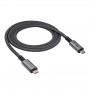 Akyga AK-USB-45 punottu USB-C - USB-C -kaapeli, USB4, 40 Gbit/s, 240 W, 1 m, harmaa