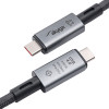 Akyga AK-USB-45 punottu USB-C - USB-C -kaapeli, USB4, 40 Gbit/s, 240 W, 1 m, harmaa