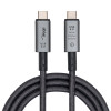 Akyga AK-USB-45 punottu USB-C - USB-C -kaapeli, USB4, 40 Gbit/s, 240 W, 1 m, harmaa