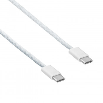 Akyga AK-USB-51 punottu USB-C - USB-C -kaapeli iPhone 15, USB 2.0, 60 W, 1 m, valkoinen