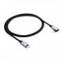 Akyga AK-USB-56 punottu USB-C - Lightning -kaapeli kulmaliittimellä, USB 2.0, 30 W, 1 m, musta