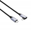 Akyga AK-USB-56 punottu USB-C - Lightning -kaapeli kulmaliittimellä, USB 2.0, 30 W, 1 m, musta