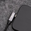 Akyga AK-USB-56 punottu USB-C - Lightning -kaapeli kulmaliittimellä, USB 2.0, 30 W, 1 m, musta