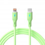 Akyga AK-USB-73 USB-C–Lightning-silikoonikaapeli, USB 2.0, 30 W, 1 m, vihreä
