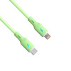Akyga AK-USB-73 USB-C–Lightning-silikoonikaapeli, USB 2.0, 30 W, 1 m, vihreä