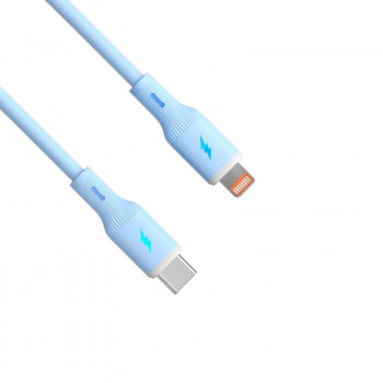 Akyga AK-USB-72 USB-C–Lightning-silikoonikaapeli, USB 2.0, 30 W, 1 m, sininen