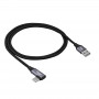 Akyga AK-USB-74 USB-A–kulmaliitin USB-C-punottu kaapeli, USB 2.0, 60 W, 1 m, musta