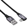Akyga AK-USB-74 USB-A–kulmaliitin USB-C-punottu kaapeli, USB 2.0, 60 W, 1 m, musta
