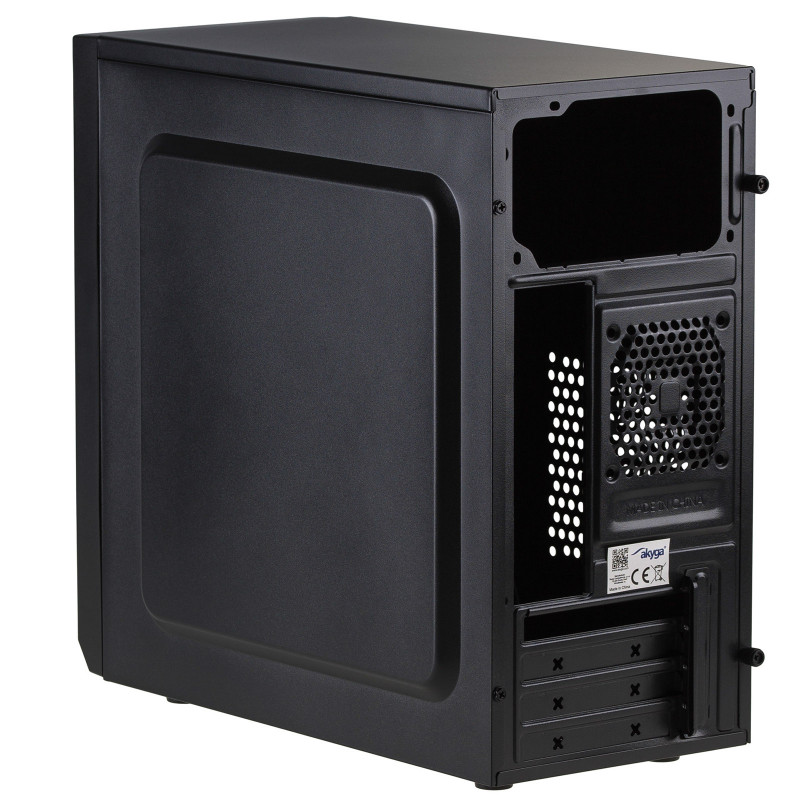 Akyga AK17BK Micro-ATX-tornikotelo, 2x USB 3.0, ilman virtalähdettä, musta