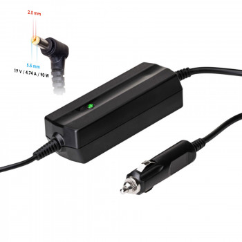 Akyga AK-ND-36 autolaturi kannettavalle tietokoneelle 19 V / 4,74 A, 90 W, 5,5 x 2,5 mm, ASUS / Toshiba