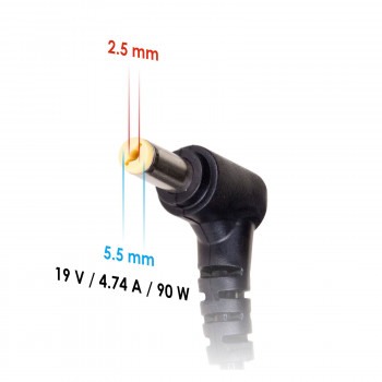 Akyga AK-ND-36 autolaturi kannettavalle tietokoneelle 19 V / 4,74 A, 90 W, 5,5 x 2,5 mm, ASUS / Toshiba