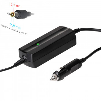 Akyga AK-ND-39 autolaturi kannettavalle tietokoneelle 20 V / 4,5 A, 90 W, 7,9 x 5,5 mm + nasta, Lenovo