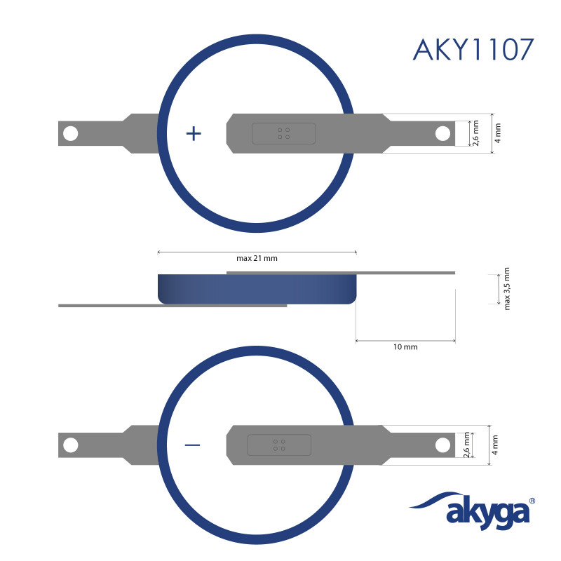 Akyga AKY1107 CR2032 ST2N litiumparisto 3 V 210 mAh, 2 nastaa (THT)