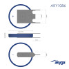 Akyga AKY1086 CR2032 PP3A litiumparisto 3 V 210 mAh, 3 nastaa, 4 mm jako (THT)