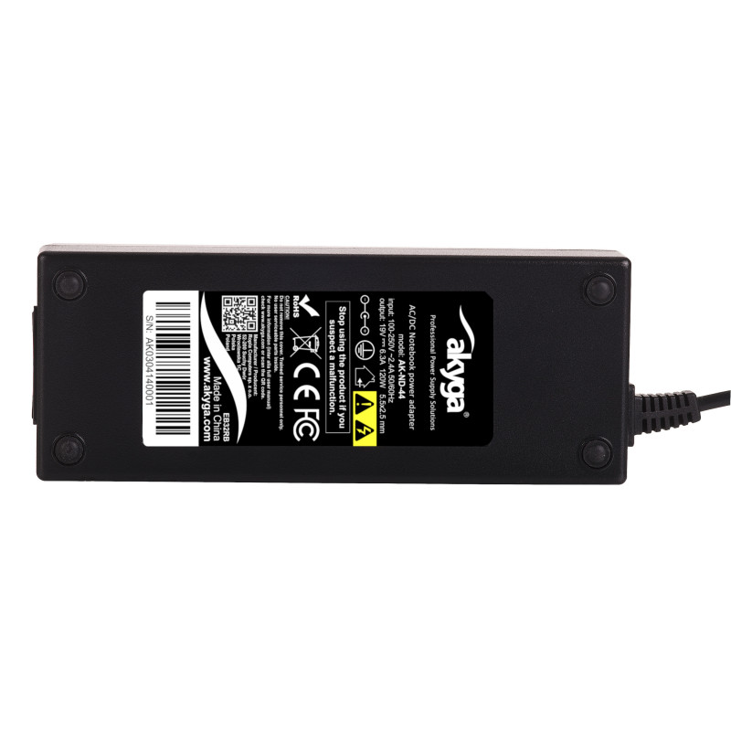 Akyga AK-ND-44 kannettavan tietokoneen virtalähde 19 V / 6,3 A, 120 W, 5,5 x 2,5 mm, 1,2 m