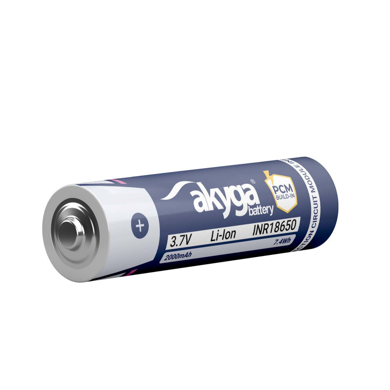 Akyga AKY2457 INR18650-20M Li-Ion-18650-akku 3,7 V 2000 mAh PCM-suojauksella