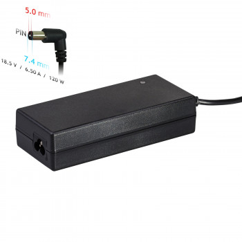 Akyga AK-ND-46 kannettavan tietokoneen laturi 18,5 V / 6,5 A, 120 W, 7,4 x 5,0 mm + nasta, 1,2 m, HP:lle