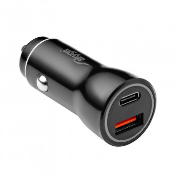 Autolaturi 12/24V Akyga AK-CH-16 36W USB-A + USB-C PD Quick Charge 3.0 5-12V / 1,5-3A musta