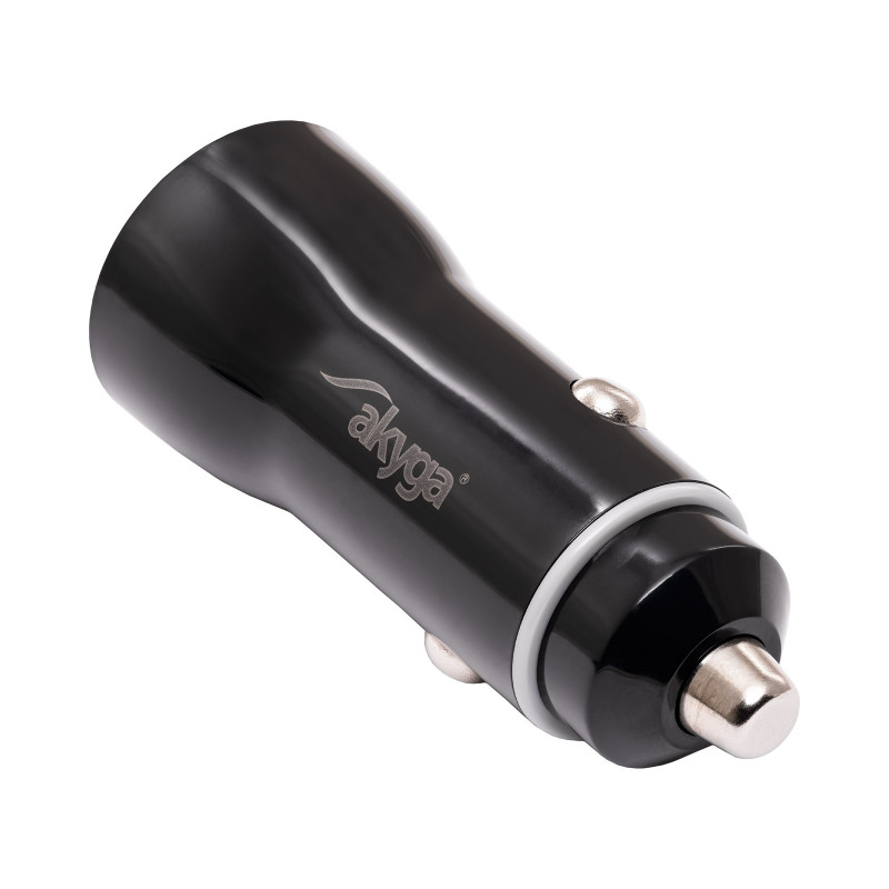 Autolaturi 12/24V Akyga AK-CH-16 36W USB-A + USB-C PD Quick Charge 3.0 5-12V / 1,5-3A musta