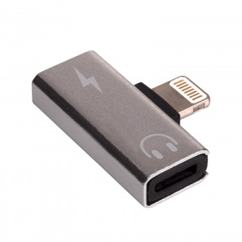 Akyga AK-AD-64 adapteri Lightning (uros) 2x Lightning (naaras), hopea