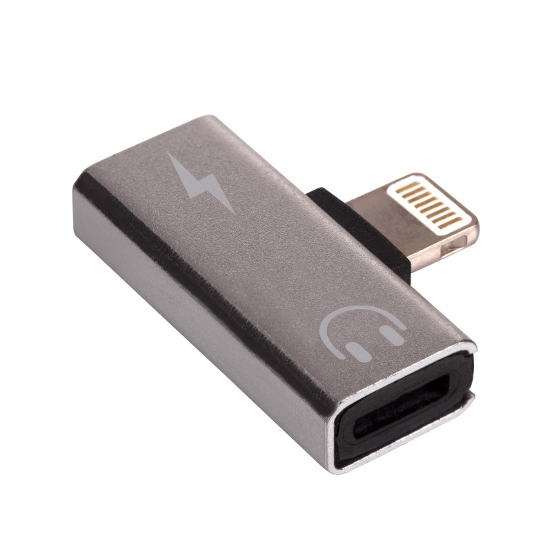 Akyga AK-AD-64 adapteri Lightning (uros) 2x Lightning (naaras), hopea