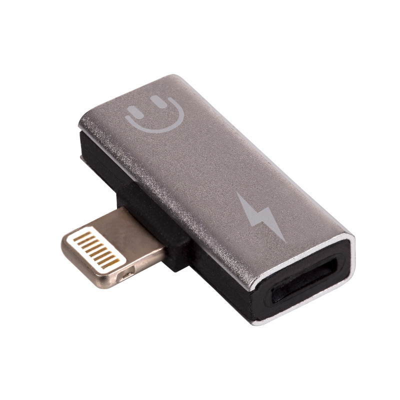 Akyga AK-AD-64 adapteri Lightning (uros) 2x Lightning (naaras), hopea