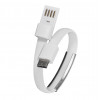 Akyga AK-AD-47 ranneke-USB-kaapeli, USB-C (uros) / USB-A, USB 2.0, 23 cm, valkoinen