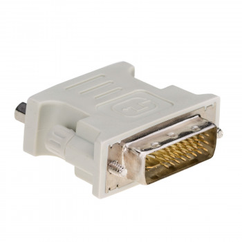 Akyga AK-AD-12 adapteri DVI-I 24+5 uros VGA naaras, valkoinen