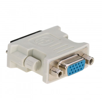 Akyga AK-AD-12 adapteri DVI-I 24+5 uros VGA naaras, valkoinen