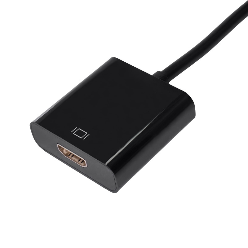 Akyga AK-AD-11 konverteri-adapteri kaapelilla DisplayPort uros HDMI naaras, 15 cm, musta