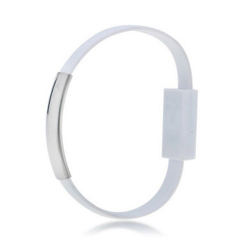 Akyga AK-AD-34 ranneke-USB-kaapeli, Micro-USB-B (uros) / USB-A, USB 2.0, 23 cm, valkoinen