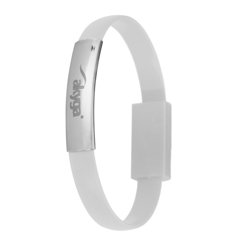 Akyga AK-AD-34 ranneke-USB-kaapeli, Micro-USB-B (uros) / USB-A, USB 2.0, 23 cm, valkoinen