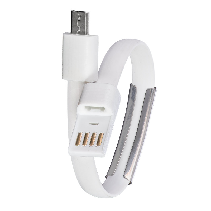 Akyga AK-AD-34 ranneke-USB-kaapeli, Micro-USB-B (uros) / USB-A, USB 2.0, 23 cm, valkoinen