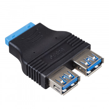 Akyga AK-CA-58 sisäinen USB 3.0 19-napainen header (naaras) 2x USB-A 3.0 (naaras) adapteri