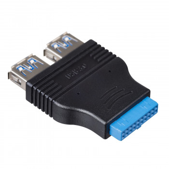 Akyga AK-CA-58 sisäinen USB 3.0 19-napainen header (naaras) 2x USB-A 3.0 (naaras) adapteri