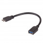 Akyga AK-AD-30 OTG-adapterikaapeli USB-A 3.0 (naaras) Micro-USB 3.0 (uros), 15 cm, musta
