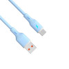 Akyga AK-USB-63 USB-kaapeli USB-A (uros) / USB-C (uros), USB 2.0, 18W, 1 m, sininen, silikoni