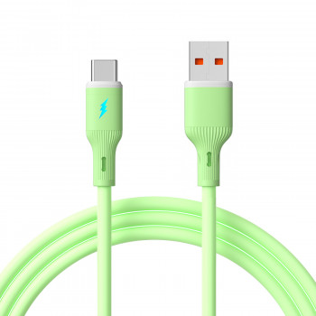 Akyga AK-USB-64 USB-kaapeli USB-A (uros) / USB-C (uros), USB 2.0, 18W, 1 m, vihreä, silikoni
