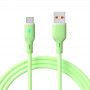 Akyga AK-USB-64 USB-kaapeli USB-A (uros) / USB-C (uros), USB 2.0, 18W, 1 m, vihreä, silikoni