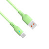 Akyga AK-USB-64 USB-kaapeli USB-A (uros) / USB-C (uros), USB 2.0, 18W, 1 m, vihreä, silikoni