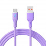 Akyga AK-USB-65 USB-kaapeli USB-A (uros) / USB-C (uros), USB 2.0, 18W, 1 m, violetti, silikoni
