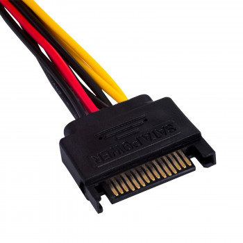 Akyga AK-CA-11 SATA-virtalähde (uros) Molex (naaras) adapterikaapeli, 15 cm